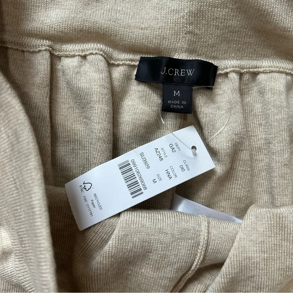 Jcrew Drawstring silk-blend sweater-short beige‎ brown size medium women’s
